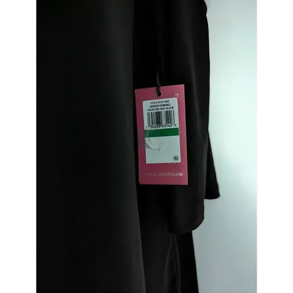 Vince Camuto Black Top with Strappy Flare Sleeves - Picture 10 of 13